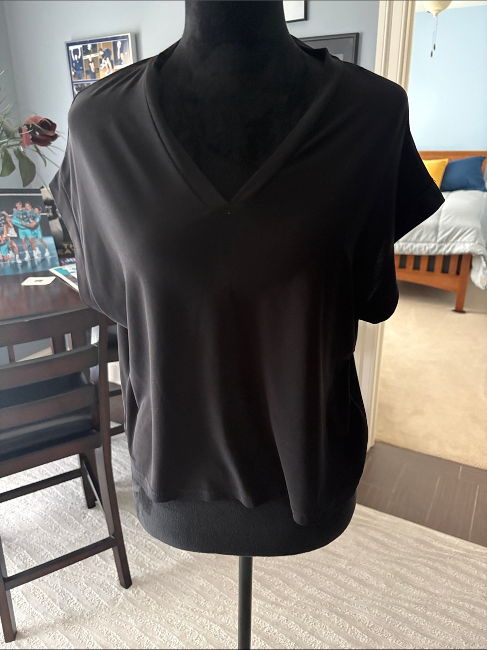Bishop & Young Black V-Neck Short Sleeve Women's Top